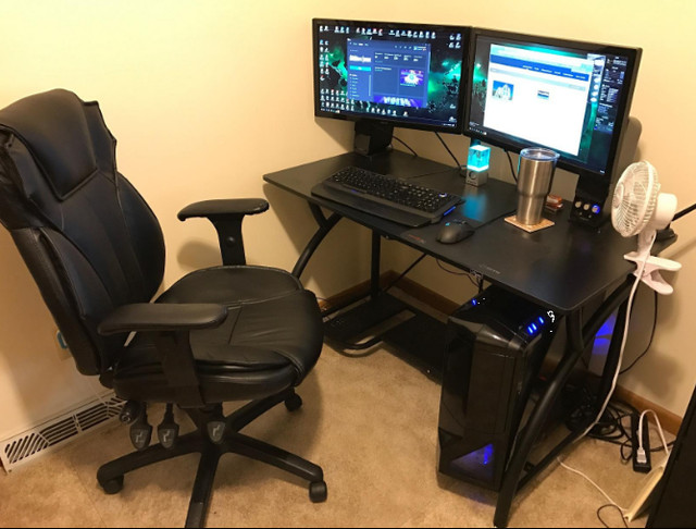 Steel Black Gaming Desk Foldable Office Desk Professional Computer