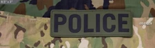 Milspec Monkey MSM PVC Morale Patch - POLICE - OD GREEN ODG - 8.5 " X 3 " - NEW