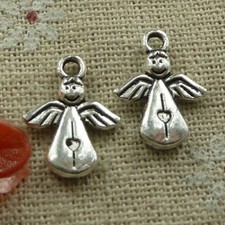 Free Ship 200 pcs tibetan silver angel charms 17X12mm L-2633