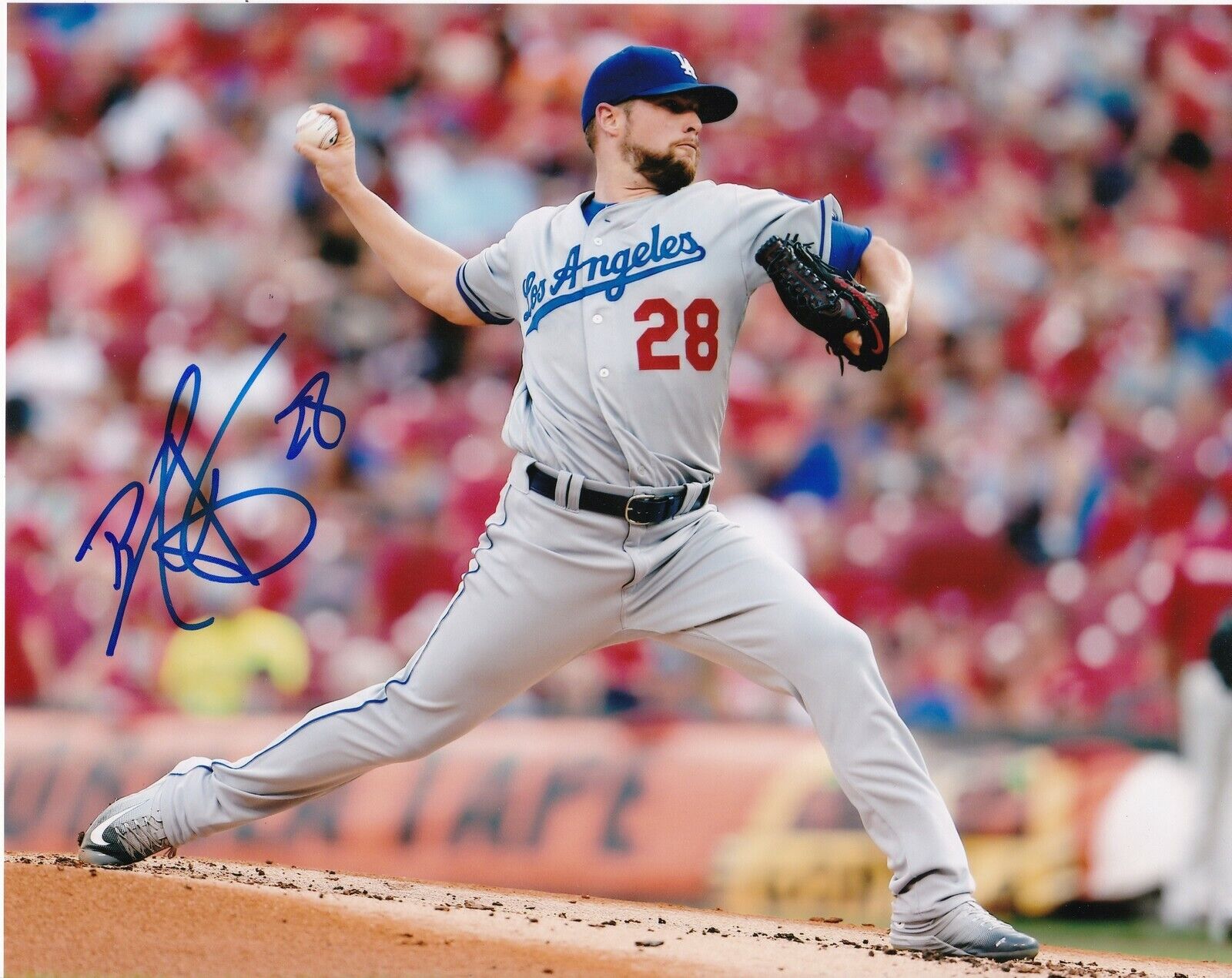 BUD NORRIS  LOS ANGELES DODGERS   ACTION SIGNED 8x10