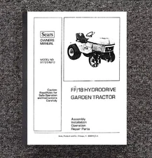 Tractor Operator & Service Parts Manual Fits Sears 917.254812 FF18 Hydrodri