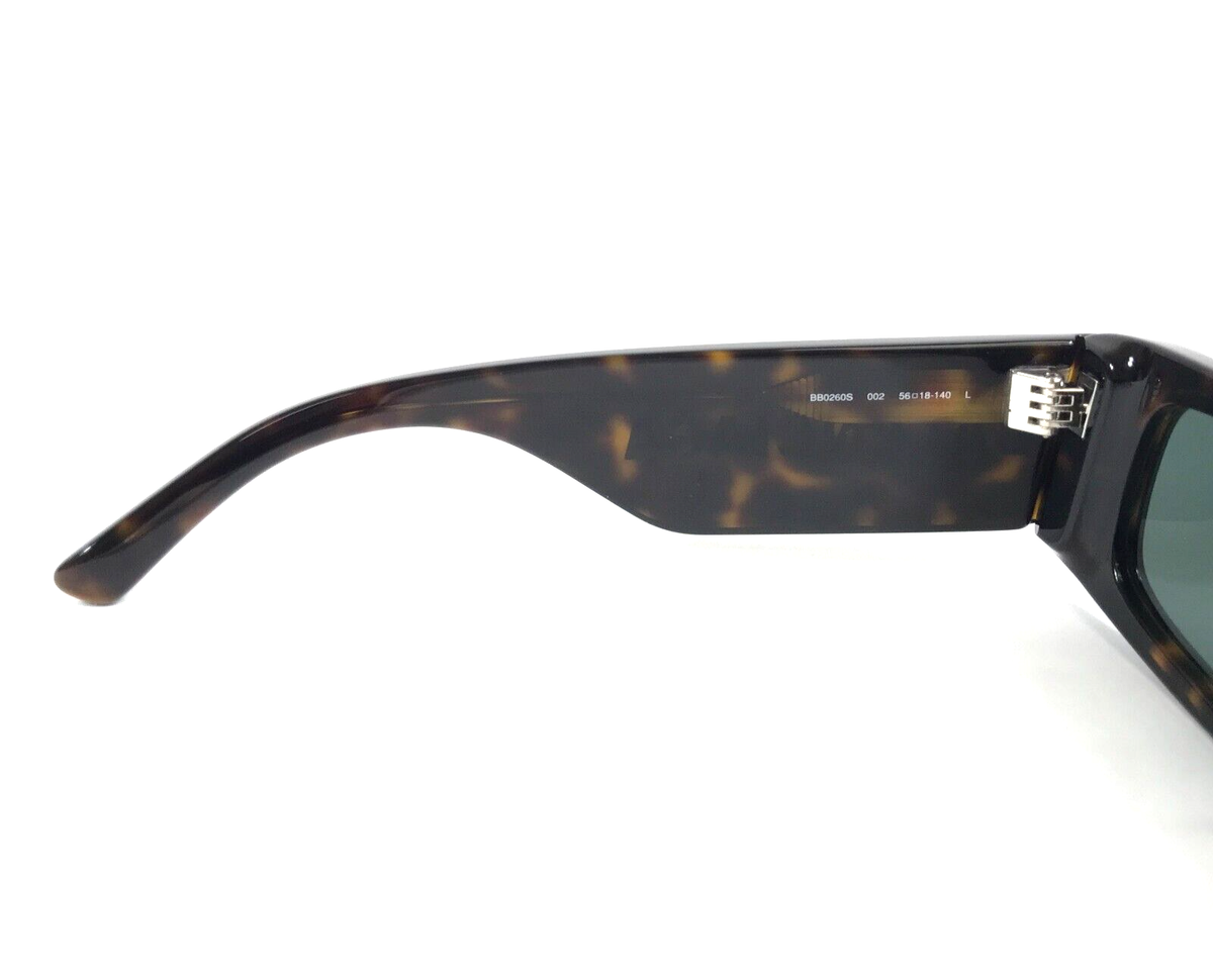 NEW BALENCIAGA BB0260S 002 UNISEX DARK HAVANA/GREEN SUNGLASSES BALENCIAGA Balenciaga Sunglasses BB0260S 002 Dark Havana Rectangle  main image 3