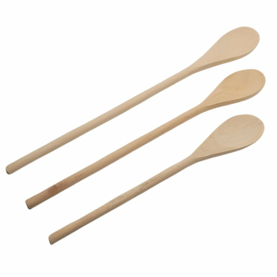 Handy Housewares 3 piece Long Handle Wooden Mixing Spoon Set - 10, 12  and