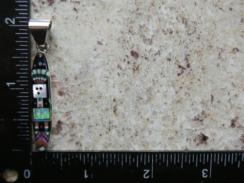 Mosaic Kachina Galaxy Night Micro Inlay Gemstone Sterling Silver Pendant AM92 - Picture 7 of 9
