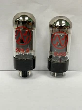 JJ Electronic 6V6S Matched Pair of Vacuum Tubes (One broken Guide) Used & Tested