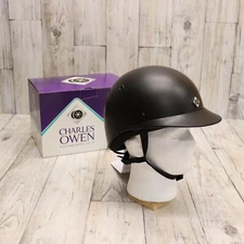 Charles Owen JR8 LTD Riding Helmet -Size 7-1/4 (59CM)- Black Painted, NEW