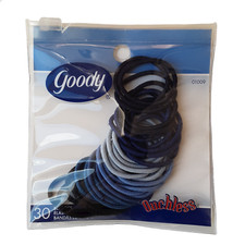 Goody Ouchless Elastics Hair Bands, 30 Pack, Blues