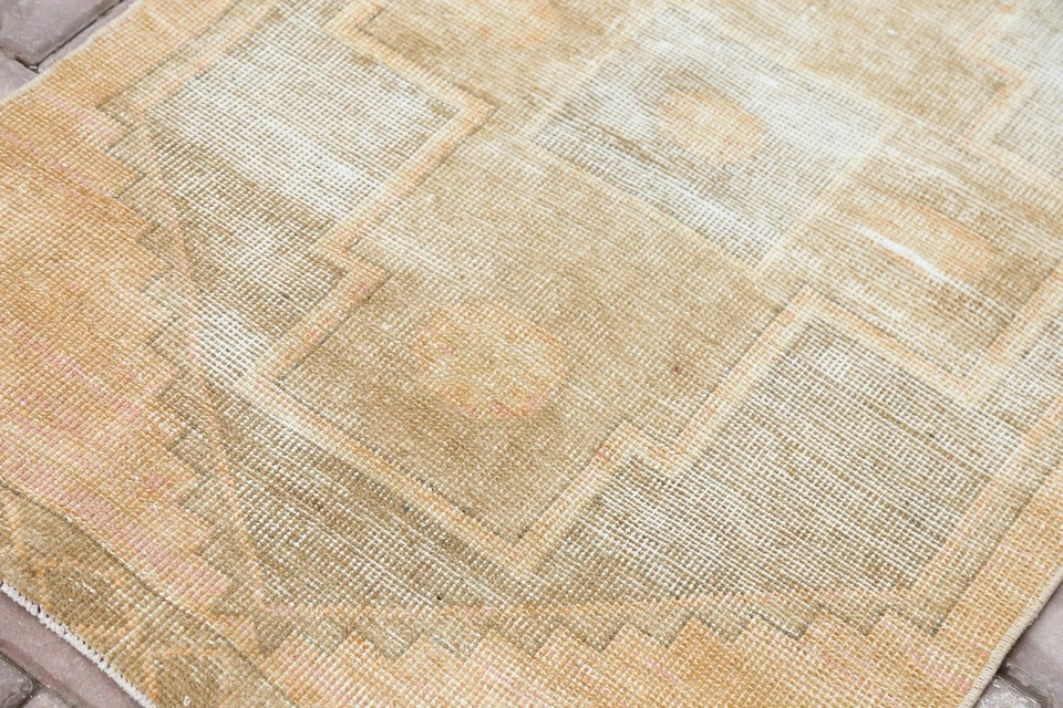 TURKISH RUNNER, 3x12,5, Pasillo Beige Tostado Diamante Desteñido Geométrico Foto 3 de 4