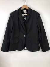 Chico  s Women  s 0 Black Classic One Button Long Sleeve Blazer Jacket