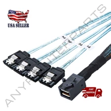 Internal HDD Mini SAS Cable SFF-8643 To 4 SATA Connect to Hard Drive 0.5 or 1M