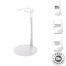 Versatile White Doll Stand 3101 by Kaiser for Displaying Chubby-Waisted Dolls