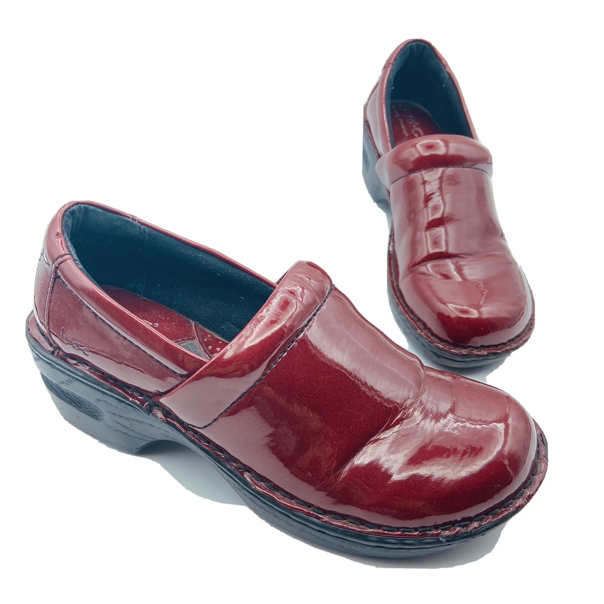 BOC Born Concept BC1632 Women Red Patent Leather Clog Shoe Size 7