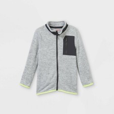 Toddler Boys' Active Mock Neck Zip-Up Sweatshirt - Cat  Jack Black 18M