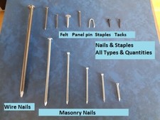 NAILS - All Types and Sizes - For Wood & Masonry Felt Panel Pins Cut Tacks