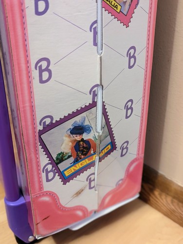 Vintage Barbie Doll Carrying International Traveling Trunk Rolling Suitcase 1995 - Picture 10 of 11