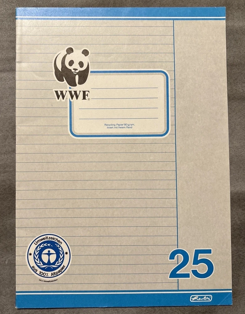 altes Herlitz Schulheft, Made in West Germany,  A4, 16 Blatt, liniert, Sammeln