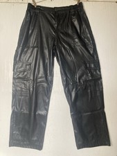 Almost Famous Faux Leather Cargo Skater Pants Black Sleeper Womens Size Medium