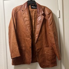 Vintage Men  s Wilsons Leather Brown Button Front Blazer Jacket