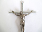Two VTG Crucifix Cross Silver INRI USA Corpus Jesus & Brass Christus Rex 10"x5" — photo 2