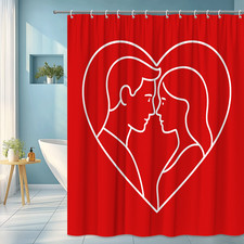 Romantic Red Shower Curtain for Valentine's Day Decor