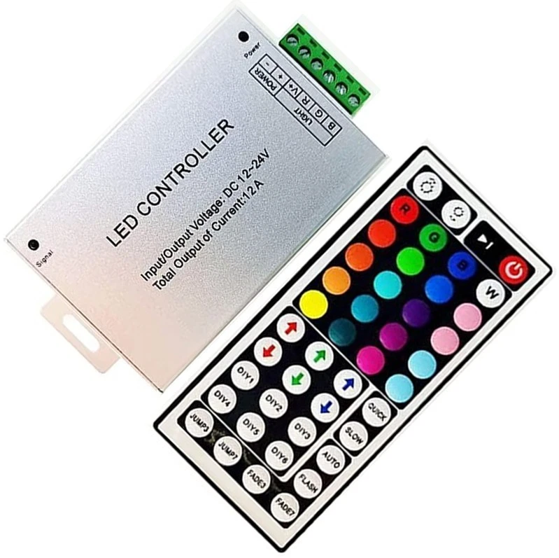 RGB Controller DC 12V 24A With 44 Key RF Wireless Remote For 5050 3528 LED Strip - Image 2 of 4