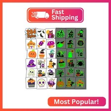 Partywind 204 PCS Individually Wrapped Sheets Glow Halloween Tattoos for Kids Pa