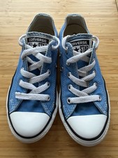 Converse Kid's Junior Trainers Low All Star Ox Light Blue Size UK 12, label 11.5