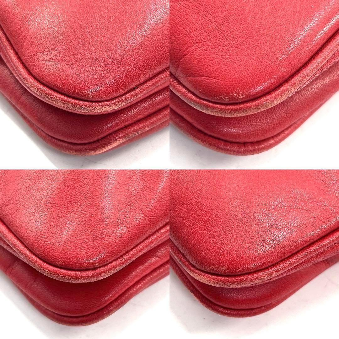 Valentino Garavani Vintage Leather Shoulder Bag Red Women's Crossbody Japan thumbnail 8