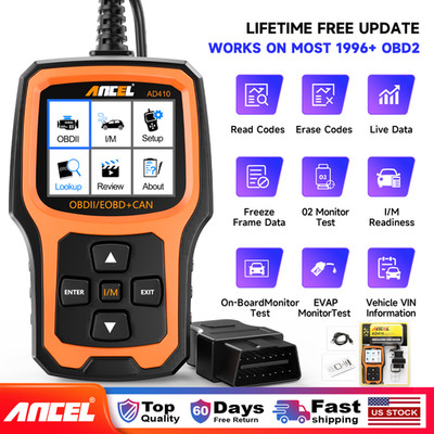 ANCEL AD410 OBD-II Scanner - Clear Codes, Turn Off MIL, Fault Diagnosis Tool