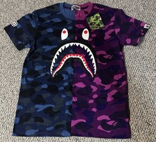 A BATHING APE Camo Tee Unisex Size S Purple Short Sleeve T-Shirt NWT