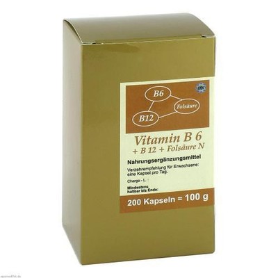 2x VITAMIN B6+B12+Folsäure N Kapseln 200 ST