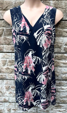 Ladies Next Navy Floral Lined Smart Knee Length Dress UK 14