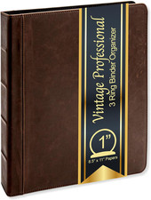 Vintage Professional 3 Ring Binder Organizer, 1-Inch round Rings, 8.5" X 11" She
