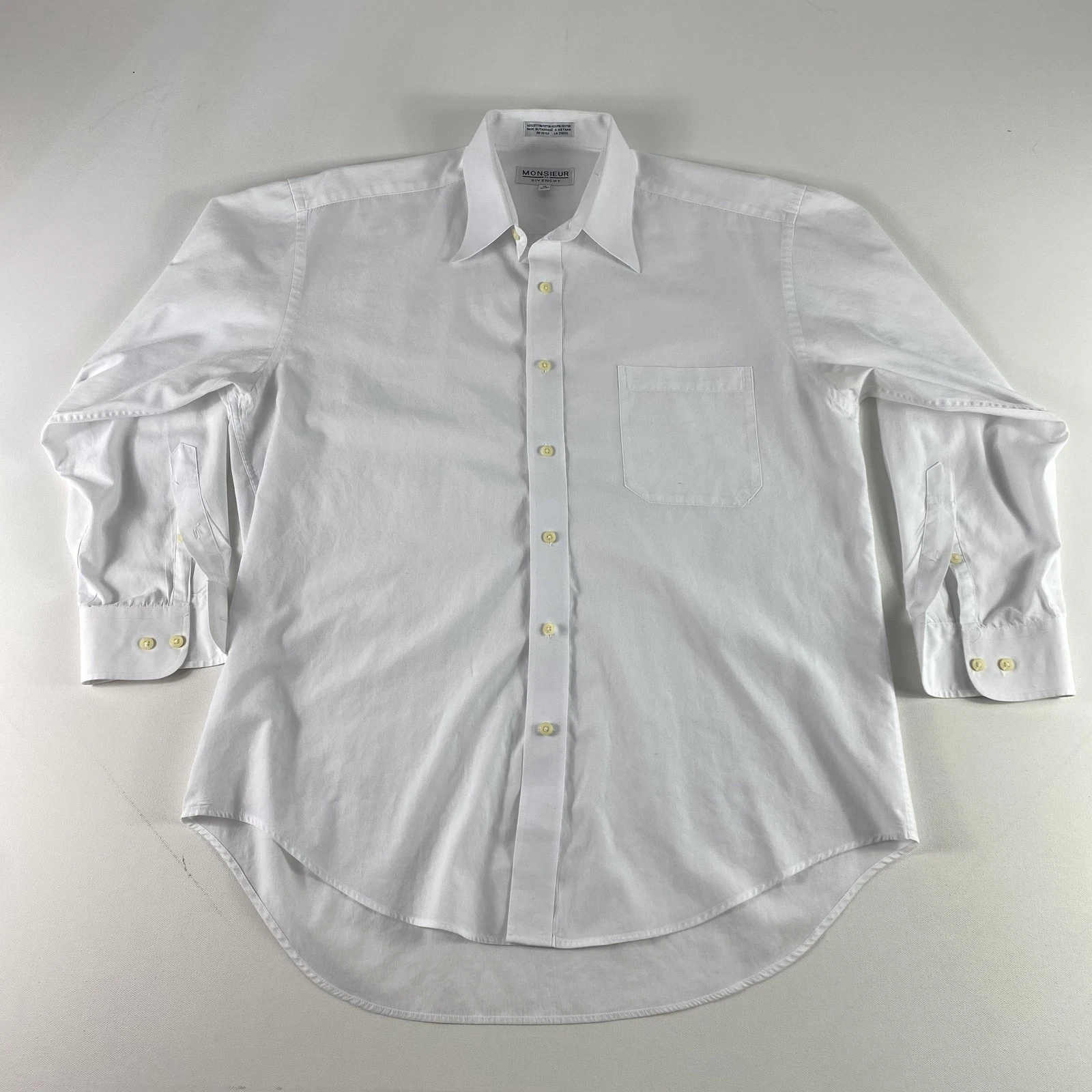 Camicia Monsieur by Givenchy uomo 16 32 33 bianca con bottoni abito classico formale