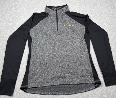 Oregon Ducks Shirt Womens XL Gray 1/4 Zip Pullover Camp David