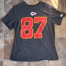 Nike Kansas City Chiefs Travis Kelce #87 Black T-Shirt Unisex Adult Size L NFL