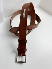 Polo Ralph Lauren Men  s Leather Belt Silver Hardware  Logo Plaque Size 40