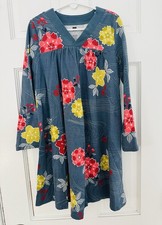Tea Collection Girls' Long Sleeved Dress, Gray Floral, Size 7