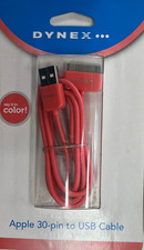DYNEX- 30 PIN To USB-A Charge/Sync Cable IPhone 3G, 3GS, 4, 4S, 1-6 Gen IPad