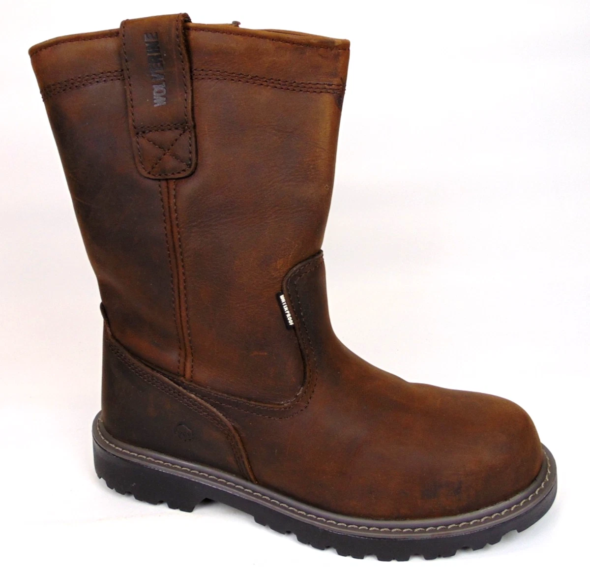 Wolverine Rancher Claw Steel-toe Wellington Work Boot, Brown, Mens Sz 9.5EW Wolverine Mens Brown Leather Work Boots Rancher Claw ST  main image 3