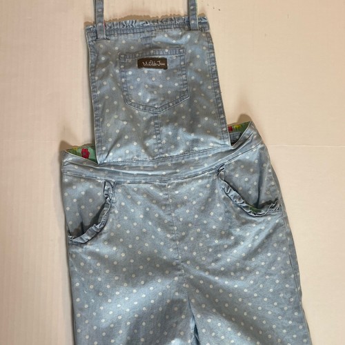 Matilda Jane Square Dance Overall Sz 6 Straight Leg Polka Dot Floral 100% Cotton - Picture 3 of 12