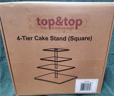 Top Top Clear 4-Tier Square Cake Stand New In Box