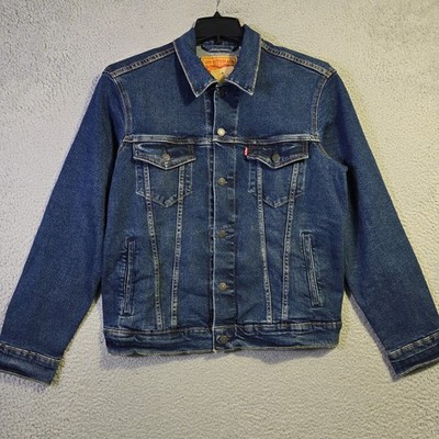 Levi's Trucker Jean Jacket Mens Medium M BLUE Denim Coat Outdoors Button Up NWT