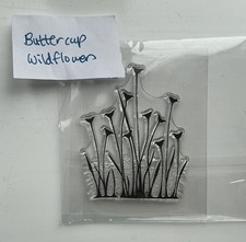 Wild Flowers clear acrylic Stamp Buttercups Silhouette distress style CardMaking