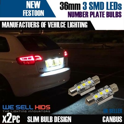2x 36mm 3SMD LED BIRNEN CANBUS KEIN FEHLER XENON WEISS NUMMERNSCHILDBELEUCHTUNG Samsung