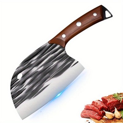 2PCS Stainless Steel Chef Knife Handmade Forged Utility Knife with Wood Handle