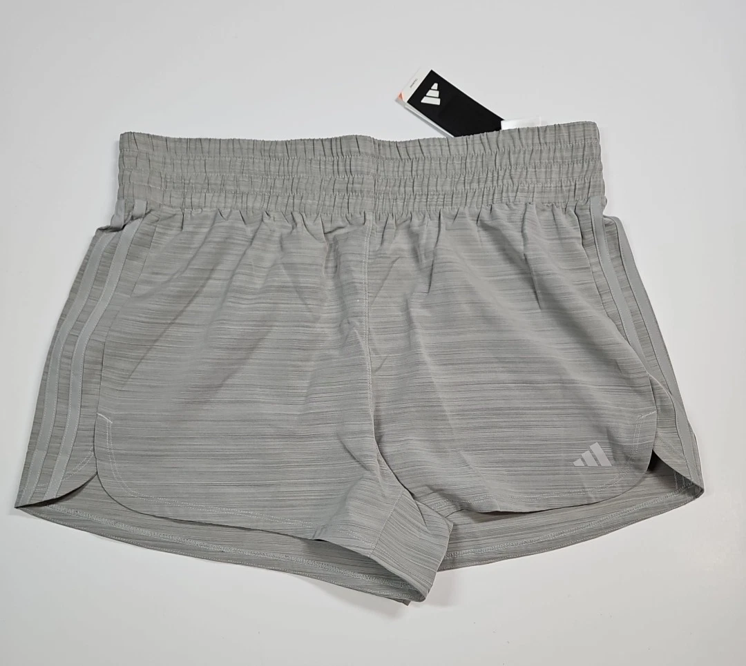 Adidas Womens Gray AeroReady Pacer 3" High Rise Running Shorts Size XL NWT
