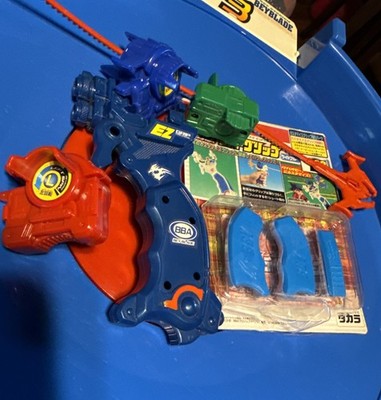 Bakuten Shoot Beyblade G Revolution Custom Grip Blue And Rubber Grips Launchers