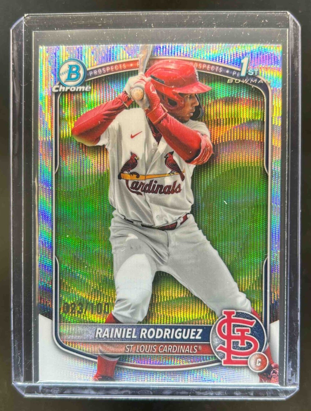 2025 Bowman Chrome Rainiel Rodriguez Wave Refractor 1st Prospect #8/100