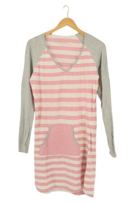 PALMERS Nachthemd Damen 38/M Baumwolle Rosa Grau Gestreift Casual Langarm